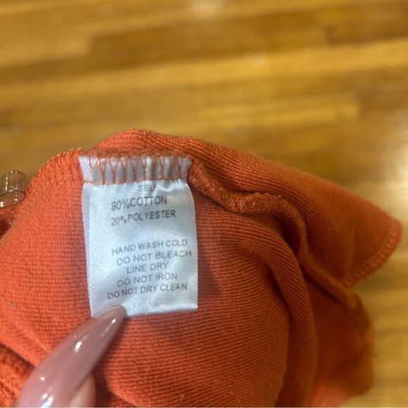 2/$20 TicToc Orange Terry Clothe Thick Soft Shorts with Pockets - Picture 3 of 7